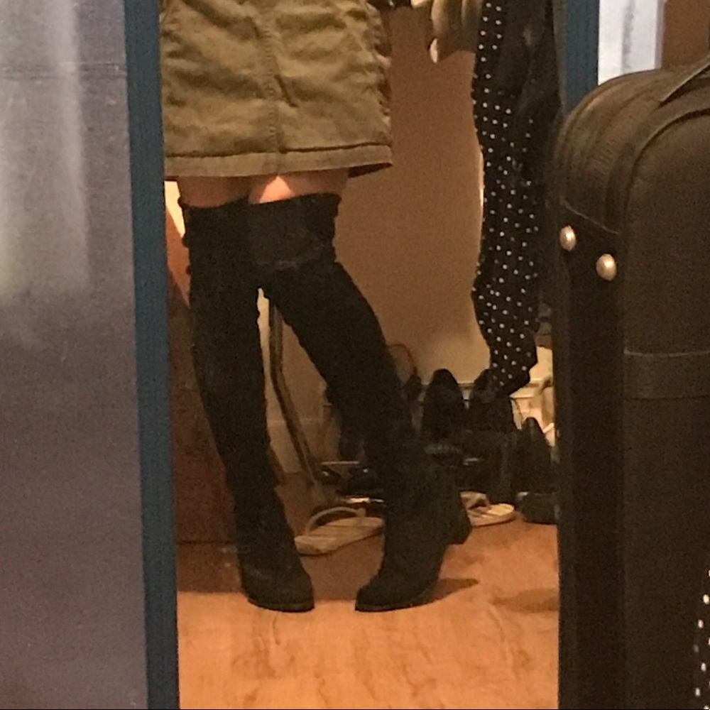 Stuart Weitzman Midland Boots Black Suede (fit 9) - Picture 4 of 8